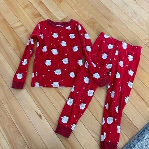 Petit Lem Holiday Santa Pyjama Set • Size 4T • Red • Organic Cotton